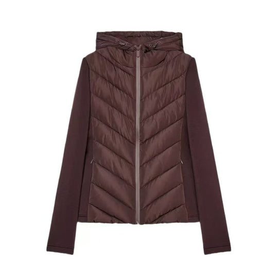 Women's Hooded Patchwork Quilted Padded Jacket