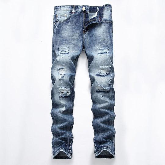 Men's Ripped Slim-Fit Distressed Denim Jeans