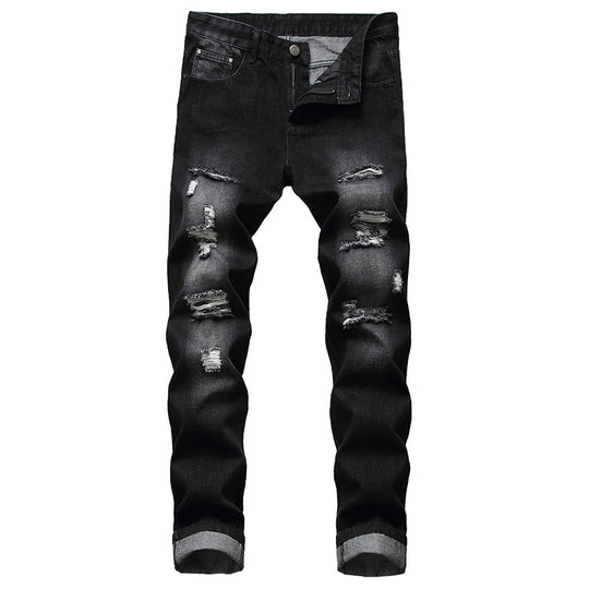 Men's Ripped Slim-Fit Distressed Denim Jeans