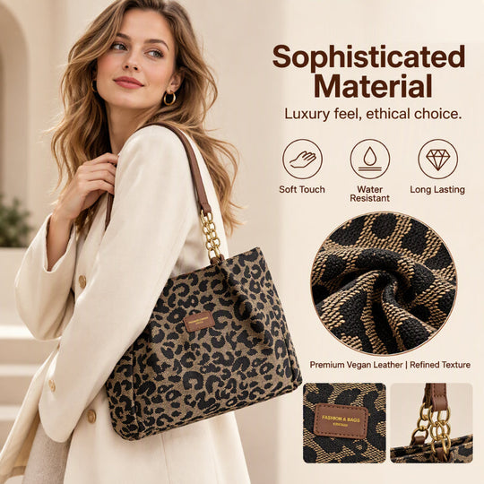 🖤Black Friday Sale🖤Retro Leopard Print Tote Bag for Women