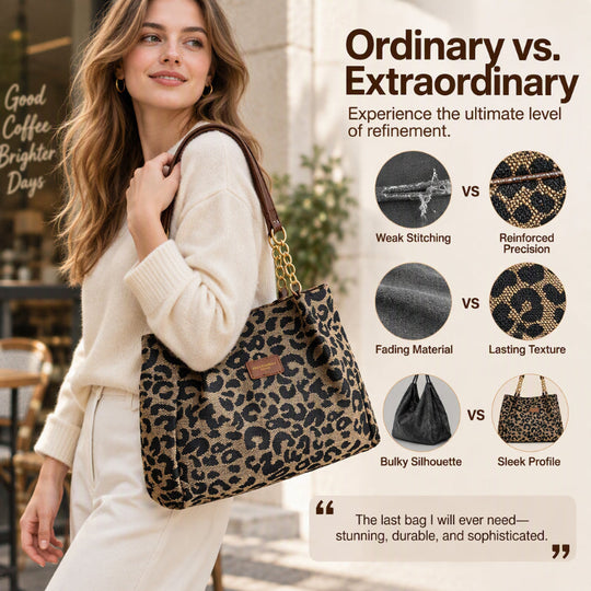 🖤Black Friday Sale🖤Retro Leopard Print Tote Bag for Women