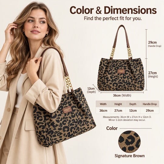 🖤Black Friday Sale🖤Retro Leopard Print Tote Bag for Women