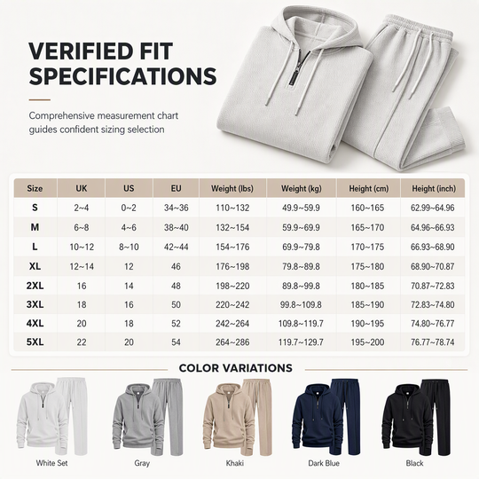 Men's Casual 2 Piece Waffle Knit Tracksuit Set Half Zip Hoodie and Straight Leg Pants