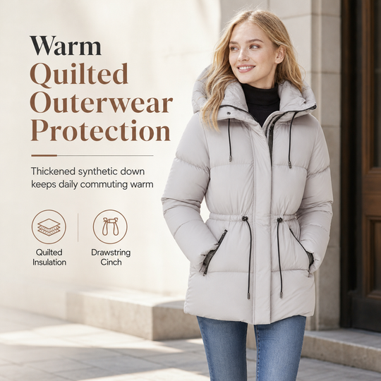 Women's Long Hooded Padded Coat