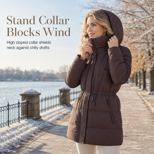 Women's Long Hooded Padded Coat