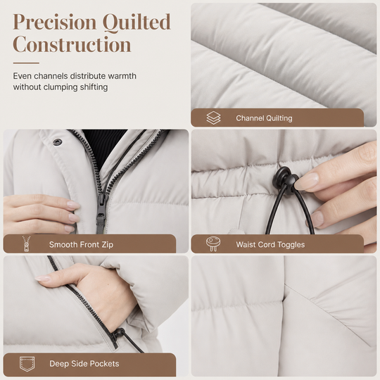 Women's Long Hooded Padded Coat