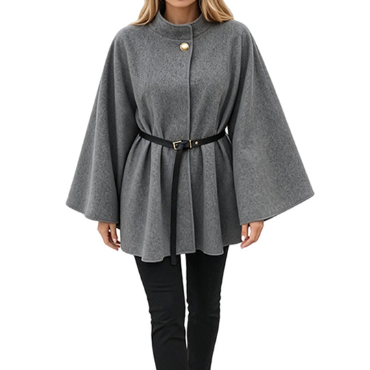 Women's Elegant Stand Collar Cape Coat