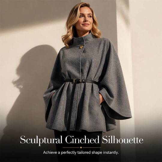 Women's Elegant Stand Collar Cape Coat