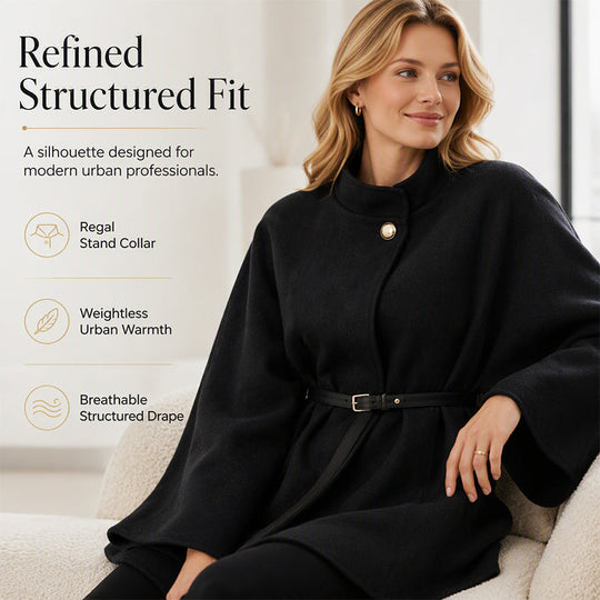 Women's Elegant Stand Collar Cape Coat