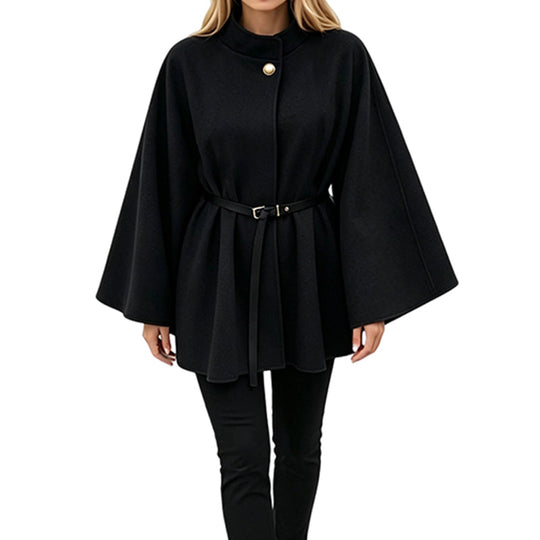 Women's Elegant Stand Collar Cape Coat