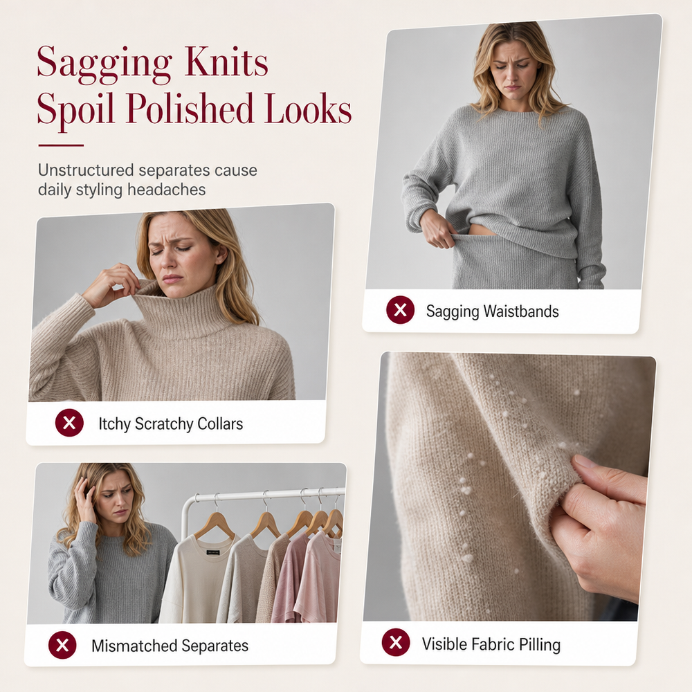 Women's Solid Color Turtleneck Knit Pullover Sweater and Skirt Set🥠𝙁𝙧𝙚𝙚 𝙎𝙝𝙞𝙥𝙥𝙞𝙣𝙜