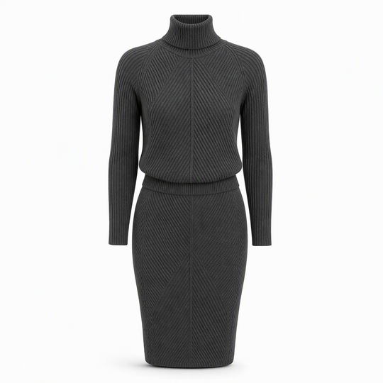 Women's Solid Color Turtleneck Knit Pullover Sweater and Skirt Set🥠𝙁𝙧𝙚𝙚 𝙎𝙝𝙞𝙥𝙥𝙞𝙣𝙜