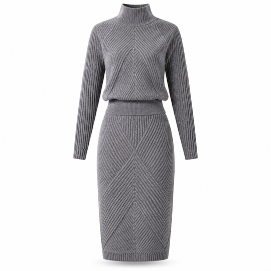 Women's Solid Color Turtleneck Knit Pullover Sweater and Skirt Set🥠𝙁𝙧𝙚𝙚 𝙎𝙝𝙞𝙥𝙥𝙞𝙣𝙜