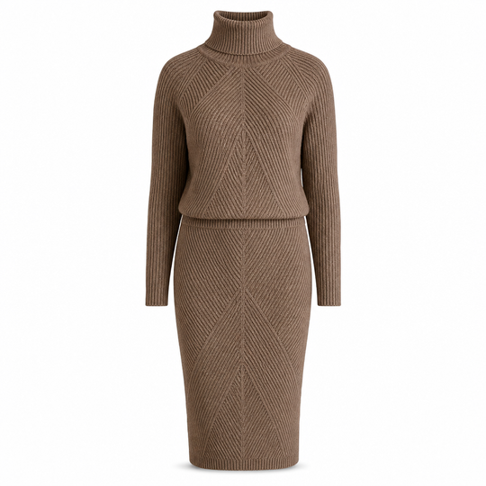 Women's Solid Color Turtleneck Knit Pullover Sweater and Skirt Set🥠𝙁𝙧𝙚𝙚 𝙎𝙝𝙞𝙥𝙥𝙞𝙣𝙜