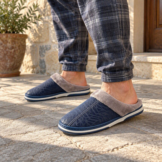 Men's Waterproof Winter Plush-Lined Slippers