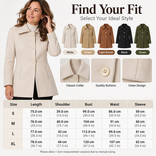 Women's Elegant Slim Fit Mid-Length Coat
