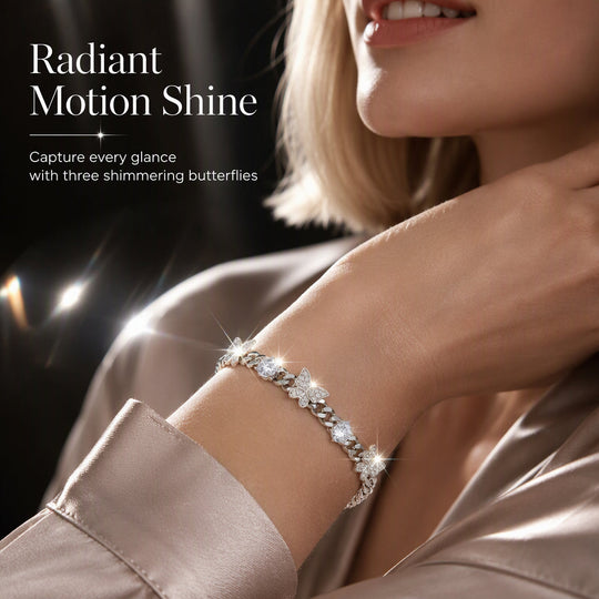 🦋 LIMITED-TIME 50% OFF! 💎 Iced-Out Zircon Butterfly Cuban Bracelet – Sparkly, Hypoallergenic, Secure Clasp