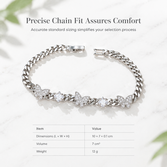 🦋 LIMITED-TIME 50% OFF! 💎 Iced-Out Zircon Butterfly Cuban Bracelet – Sparkly, Hypoallergenic, Secure Clasp