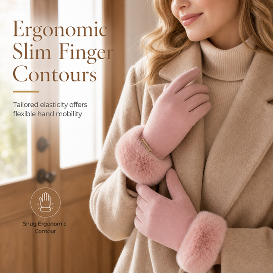 Women's Winter Thermal Touchscreen Gloves Windproof Warm Gloves for Outdoor Cycling and Driving