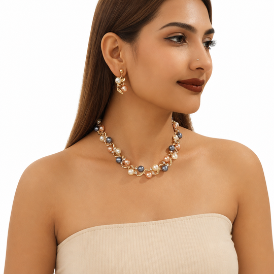 📢🖤Black Friday Sale🖤🌸Vintage Floral Jewelry Set – 2-Piece Leaf & Flower Bridal Accessories for Women
