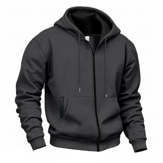 Men's Warm-Lined Full-Zip Hooded Sweatshirt