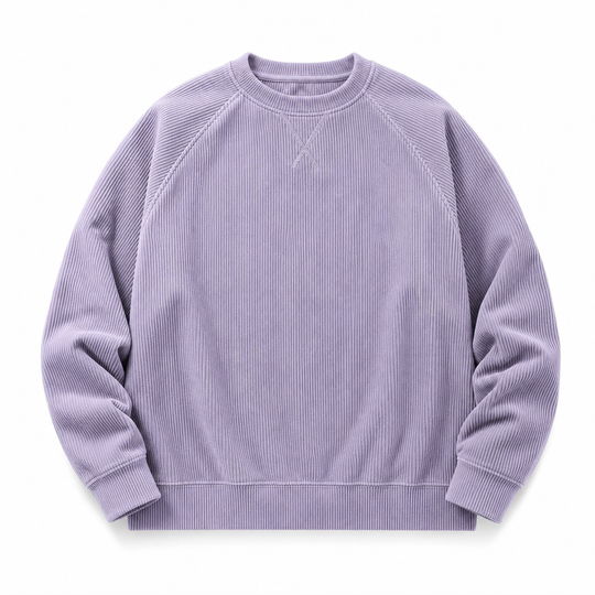Men's Corduroy Crewneck Long Sleeve Pullover Sweatshirt