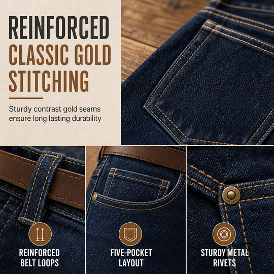 Women's Classic Straight Leg Stretchy Denim Jeans