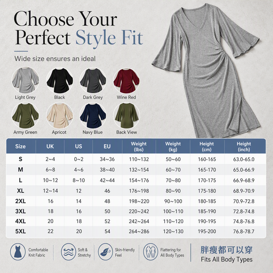 Women's Elegant Sexy V Neck Flare Half Sleeve Bodycon Fall Winter Dress