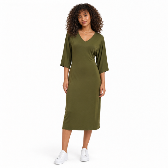 Women's Elegant Sexy V Neck Flare Half Sleeve Bodycon Fall Winter Dress
