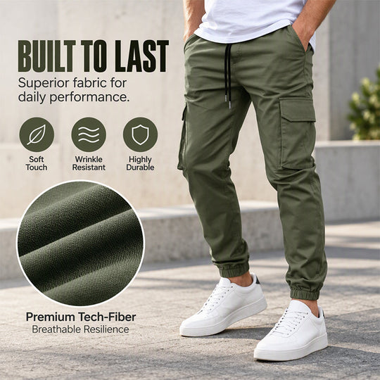 Men's Casual Outdoor Cargo Pants with Drawstring