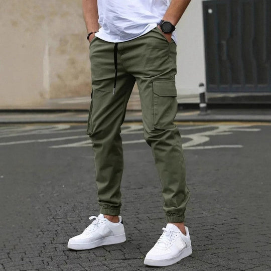 Men's Casual Outdoor Cargo Pants with Drawstring