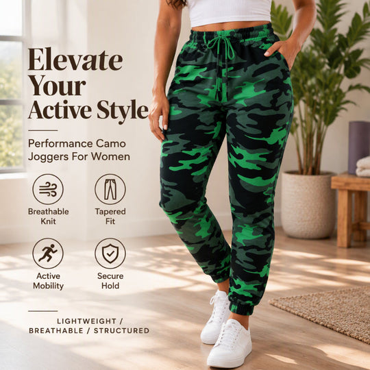 Women's Casual Camouflage Cargo Joggers