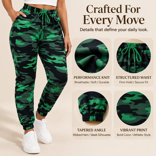 Women's Casual Camouflage Cargo Joggers