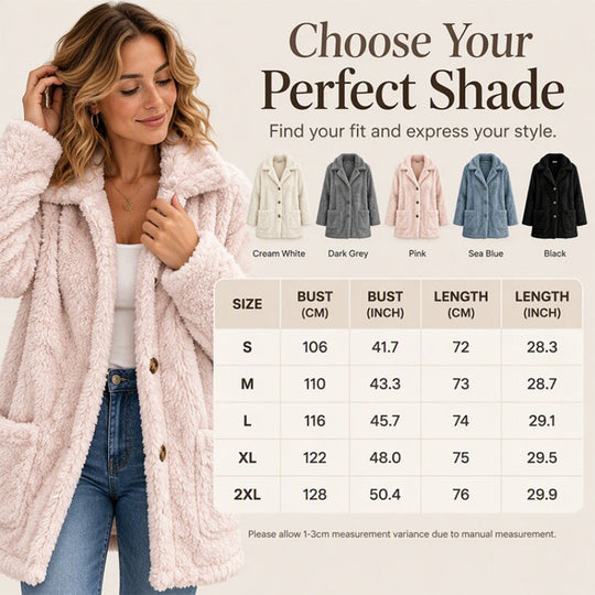 Women's Casual Plush Button-Down Jacket⚡𝙁𝙧𝙚𝙚 𝙎𝙝𝙞𝙥𝙥𝙞𝙣𝙜