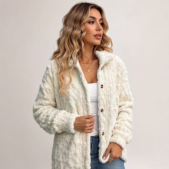 Women's Casual Plush Button-Down Jacket⚡𝙁𝙧𝙚𝙚 𝙎𝙝𝙞𝙥𝙥𝙞𝙣𝙜