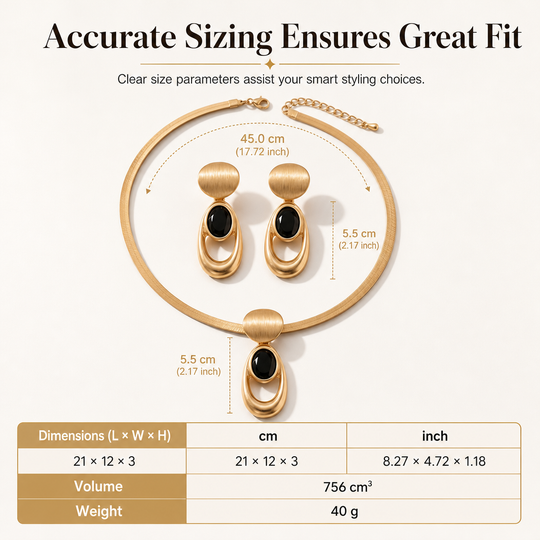 Vintage Brushed Gold and Black Gemstone and Earring Set Elegant Choker Jewelry Set for Banquets and Parties