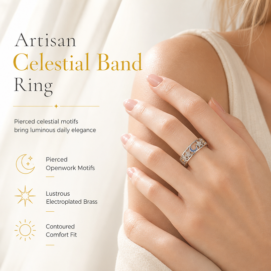 📢🖤Black Friday Sale🖤💎Women's Celestial Sun Moon and Star Hollow Out Ring