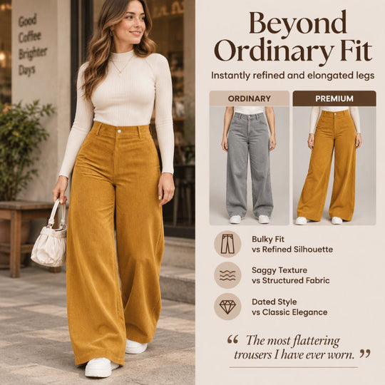 Women's Casual Corduroy Wide-Leg Pants