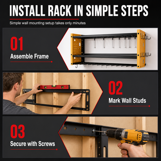 🛠️ 50% OFF NOW! 🔩 Wall-Mounted Power Tool Organizer – Heavy-Gauge Steel, Drill Charging Station & Dual Pegboards – Garage Storage 💪