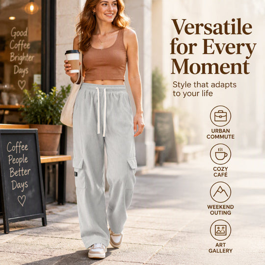 Women's Casual Retro Corduroy Cargo Pants