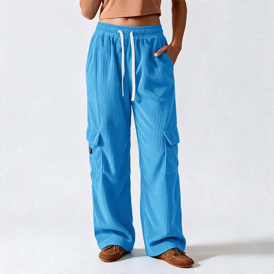 Women's Casual Retro Corduroy Cargo Pants