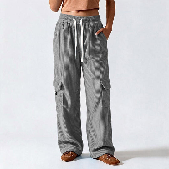 Women's Casual Retro Corduroy Cargo Pants