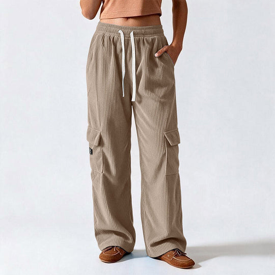 Women's Casual Retro Corduroy Cargo Pants