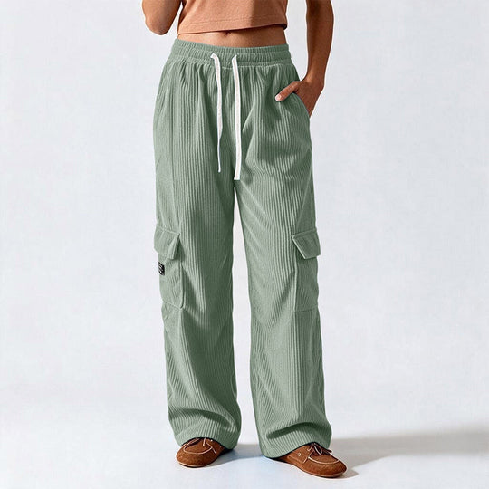 Women's Casual Retro Corduroy Cargo Pants