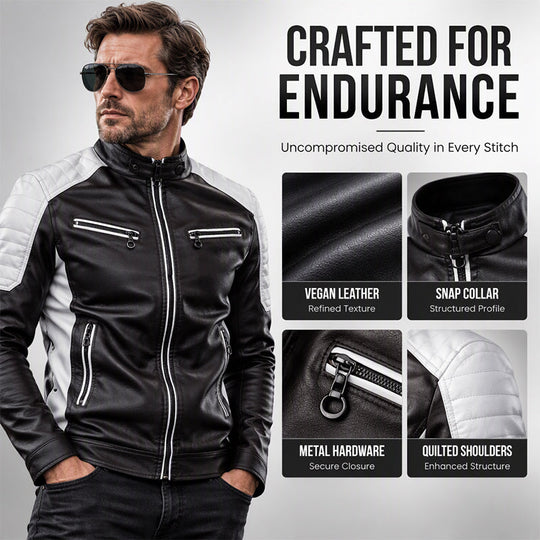Men's Vintage Stand Collar Patchwork Jacket