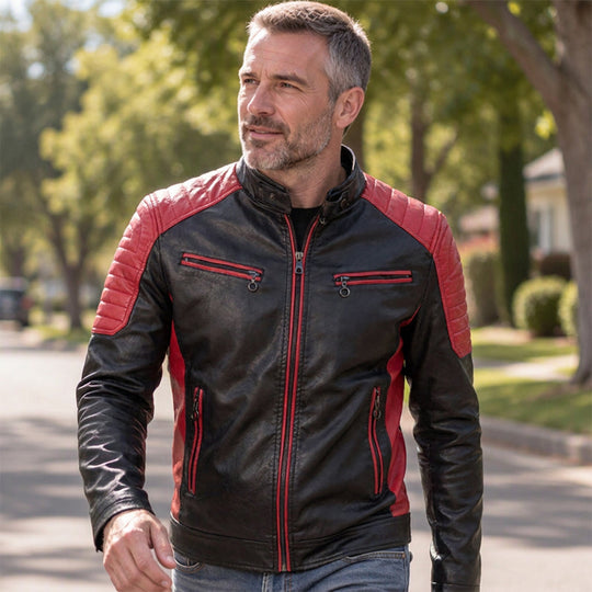 Men's Vintage Stand Collar Patchwork Jacket
