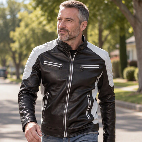 Men's Vintage Stand Collar Patchwork Jacket