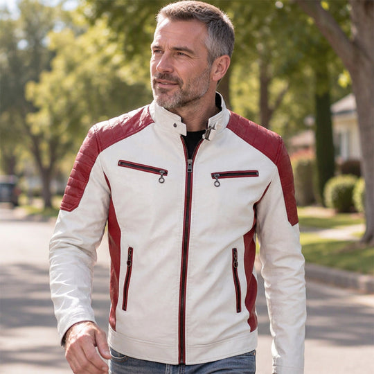 Men's Vintage Stand Collar Patchwork Jacket