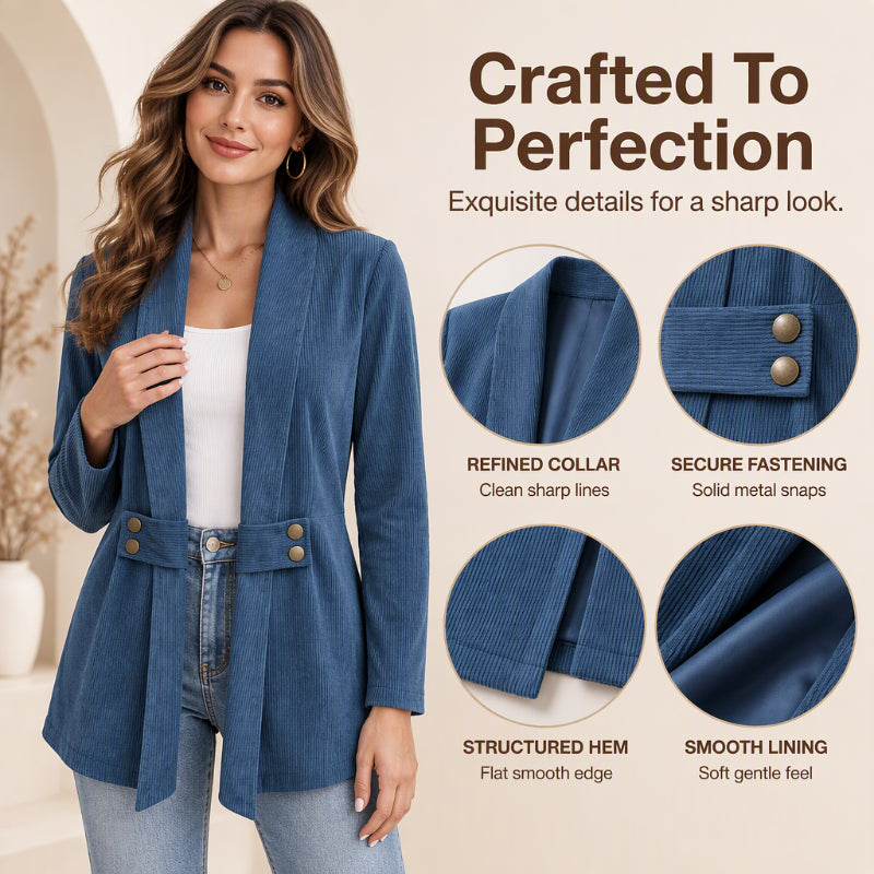 Women's Ribbed Corduroy Open Front Jacket