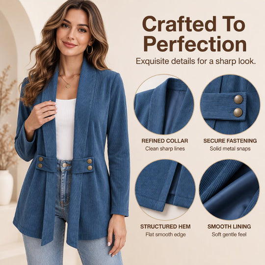 Women's Ribbed Corduroy Open Front Jacket